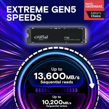 Disco Duro Crucial T705 2TB SSD M.2 PCIe Gen5 NVMe