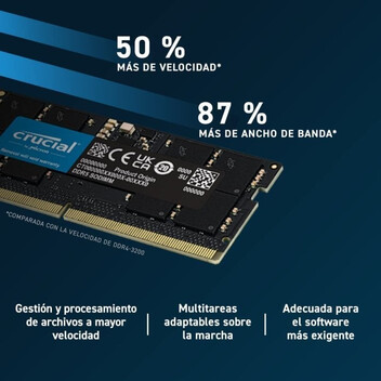 Memoria RAM Crucial CT2K16G56C46S5 DDR5 SO-DIMM 5600MHz 32GB 2x16GB CL46