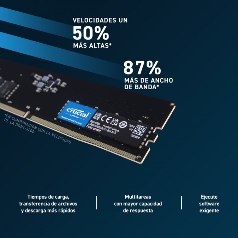 Crucial DDR5 4800MHz PC5-38400 32GB CL40