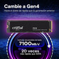 Disco Duro Crucial 4 TB M.2 NVMe 7100 MB/s P310 PCIe 4.0 con Disipador para PS5 y PC