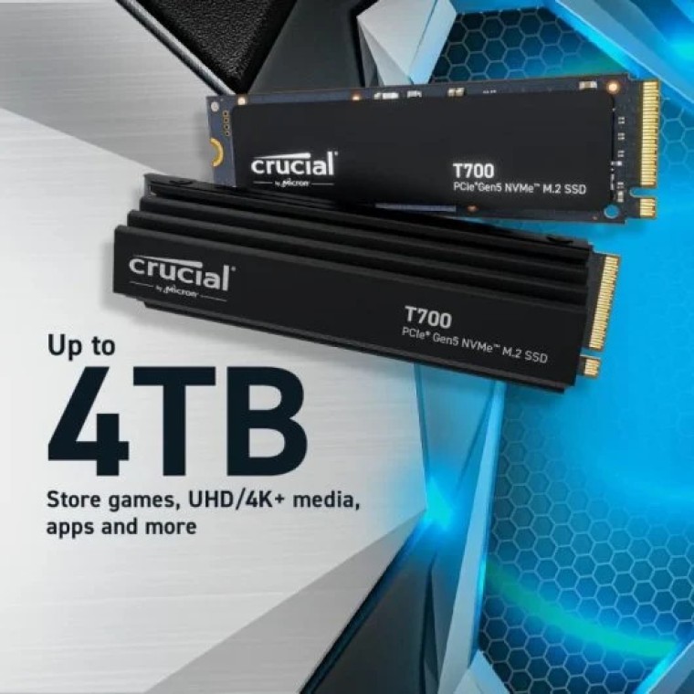 Crucial T700 4TB SSD PCIe Gen5 NVMe M.2