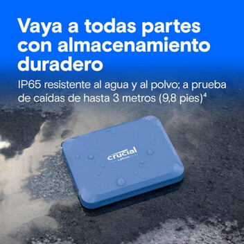 Disco Duro Crucial 4TB SSD Externo 2100 MB/s X10 USB 3.2 Gen 2x2 Azul Resistente IP65 Disco Duro Crucial 4TB SSD Externo 2100 MB/s X10 USB 3.2 Gen 2x2 Azul Resistente IP65