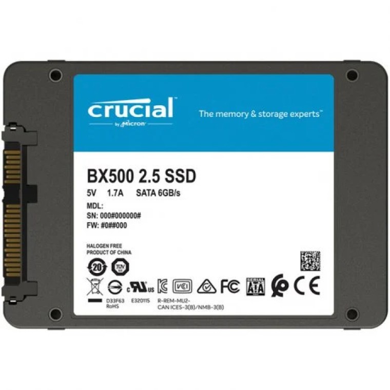 Crucial BX500 SSD 480GB 3D NAND SATA3