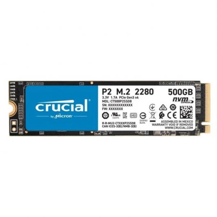 Crucial P2 500GB SSD M.2 2280 PCIe Gen3 x4 NVMe