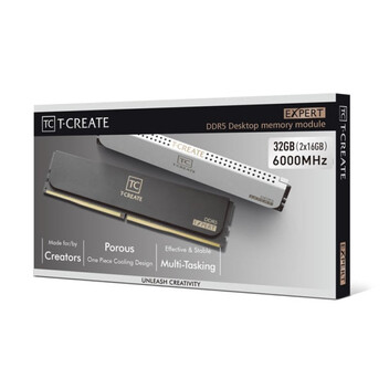 Memoria RAM Team Group T-Create Expert DDR5 6000MHz 32GB 2x16GB CL38 Dual AMD EXPO e Intel XMP Negro Memoria RAM Team Group T-Create Expert DDR5 6000MHz 32GB 2x16GB CL38 Dual AMD EXPO e Intel XMP Negro