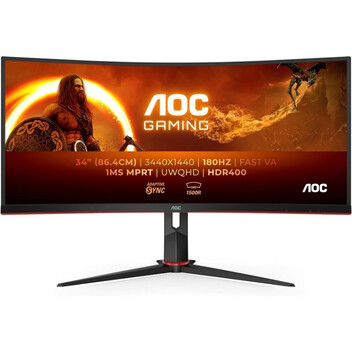 Monitor AOC CU34G2XP/BK 34" LED VA UltraWide QHD 180Hz Curvo Monitor AOC CU34G2XP/BK 34" LED VA UltraWide QHD 180Hz Curvo