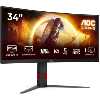 Monitor AOC CU34G4 34" Curvo WQHD 3440x1440 180Hz HDR10 Fast VA 1ms Negro