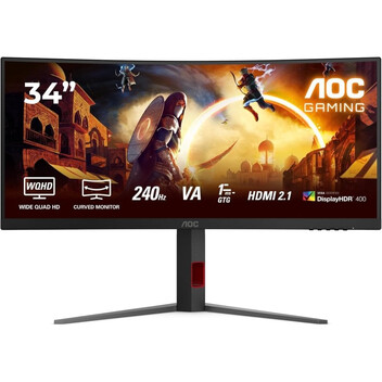 Monitor AOC CU34G4Z 34" Fast VA UltraWide QHD 240Hz HDR400 Adaptive Sync Curvo