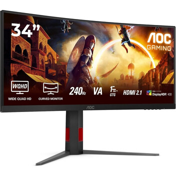 Monitor AOC CU34G4Z 34" Fast VA UltraWide QHD 240Hz HDR400 Adaptive Sync Curvo