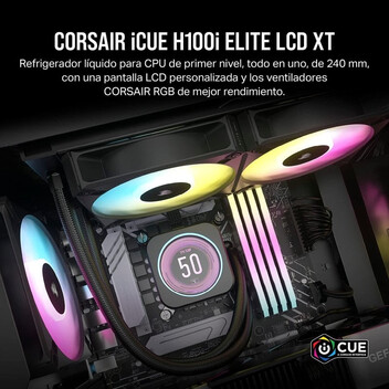 Corsair iCUE H100i ELITE LCD XT Kit de Refrigeración Líquida 240mm Negro