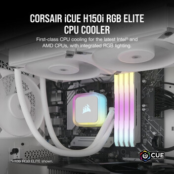 Corsair iCUE H150i RGB ELITE Kit de Refrigeración Líquida 360mm Blanca