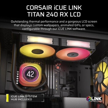 Corsair iCUE LINK TITAN 240 RX LCD Kit Refrigeración Líquida 240mm Negro