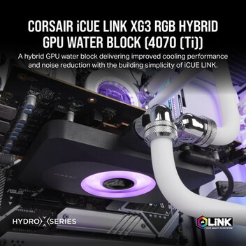 Corsair iCUE LINK XG3 RGB HYBRID GPU Bloque de Agua para 4070/4070Ti Corsair iCUE LINK XG3 RGB HYBRID GPU Bloque de Agua para 4070/4070Ti