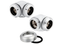 Corsair Racro 14 mm de 90° Hydro X Series XF Rígido Pack de 2 Unidades Cromado