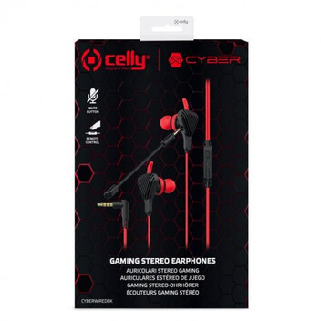 Celly CyberWired Auriculares Gaming Negros/Rojos
