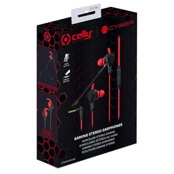 Celly CyberWired Auriculares Gaming Negros/Rojos