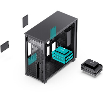 Torre PC Jonsbo D41 STD Cristal Templado USB 3.2 con Pantalla Negra