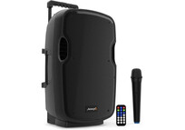 Audibax Denver 10 Altavoz Activo PA con Ruedas y Micrófono Inalámbrico 10” 150W Negro Audibax Denver 10 Altavoz Activo PA con Ruedas y Micrófono Inalámbrico 10” 150W Negro