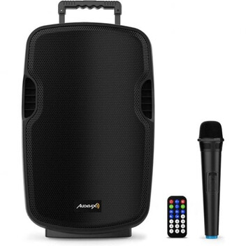 Audibax Denver 10 Altavoz Activo PA con Ruedas y Micrófono Inalámbrico 10” 150W Negro Audibax Denver 10 Altavoz Activo PA con Ruedas y Micrófono Inalámbrico 10” 150W Negro