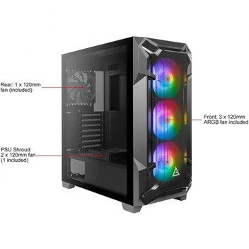 Antec DF600 Flux Cristal Templado USB 3.0 Negra Antec DF600 Flux Cristal Templado USB 3.0 Negra