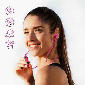 Defunc Auriculares con Cable Bluetooth Control Remoto Micro Autonomía 5h Rosa