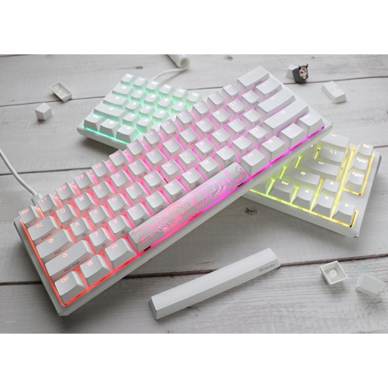 Ducky ONE 3 Classic Mini 60% Pure White Hot-swappable MX-Red RGB PBT Teclado Mecánico