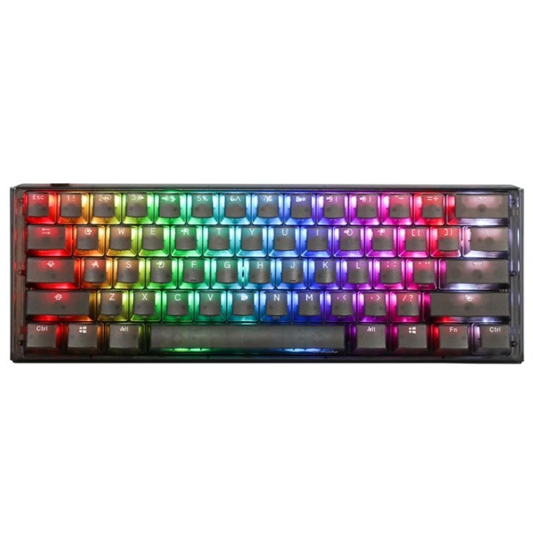 Ducky One 3 Aura Black Mini 60% Teclado Gaming Mecânico Hot-swappable MX-Silent Red RGB PBT (PT)