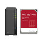 Synology DiskStation DS124 NAS 1GB RAM + 1x Disco Duro 12TB WD Red Plus