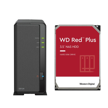 Synology DiskStation DS124 NAS 1GB RAM + 1x Disco Duro 4TB WD Red Plus Synology DiskStation DS124 NAS 1GB RAM + 1x Disco Duro 4TB WD Red Plus