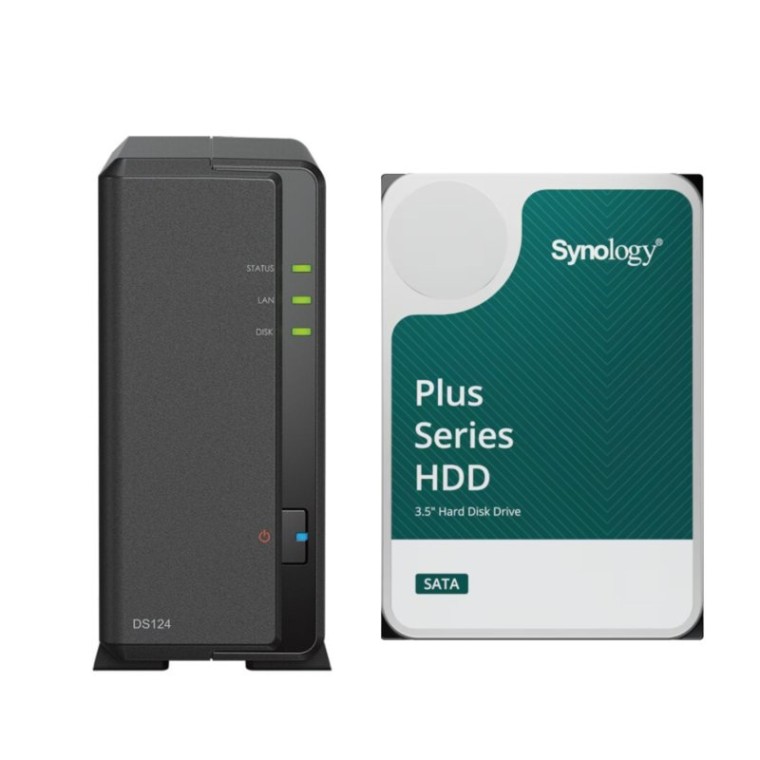 Synology DiskStation DS124 NAS 1GB RAM + 1x Disco Duro 8TB Synology Hat Plus