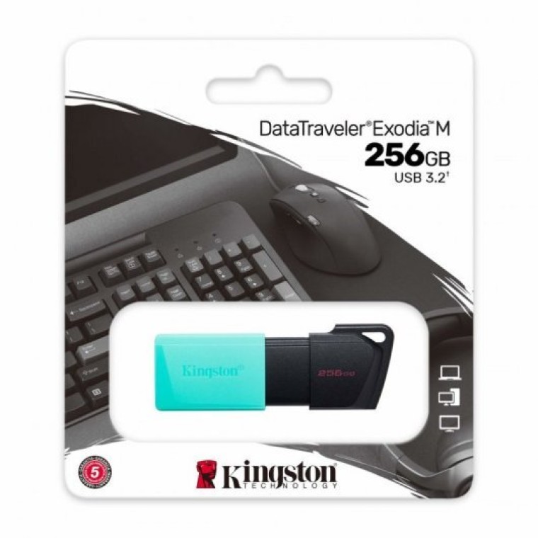 Kingston DataTraveler Exodia M Unidad Flash USB 256GB USB 3.2 Negro/Turquesa