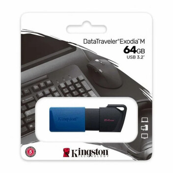 Kingston DataTraveler Exodia M Unidad Flash USB 64GB USB 3.2 Negro/Azul Kingston DataTraveler Exodia M Unidad Flash USB 64GB USB 3.2 Negro/Azul