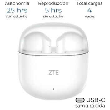 ZTE Buds 2 Auriculares Bluetooth Blancos ZTE Buds 2 Auriculares Bluetooth Blancos