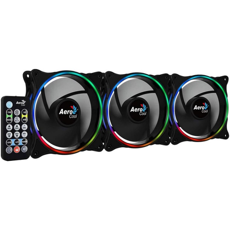 AeroCool Eclipse 12 Pro ARGB Pack 3 Ventiladores 120mm + H66F HUB + Control Remoto