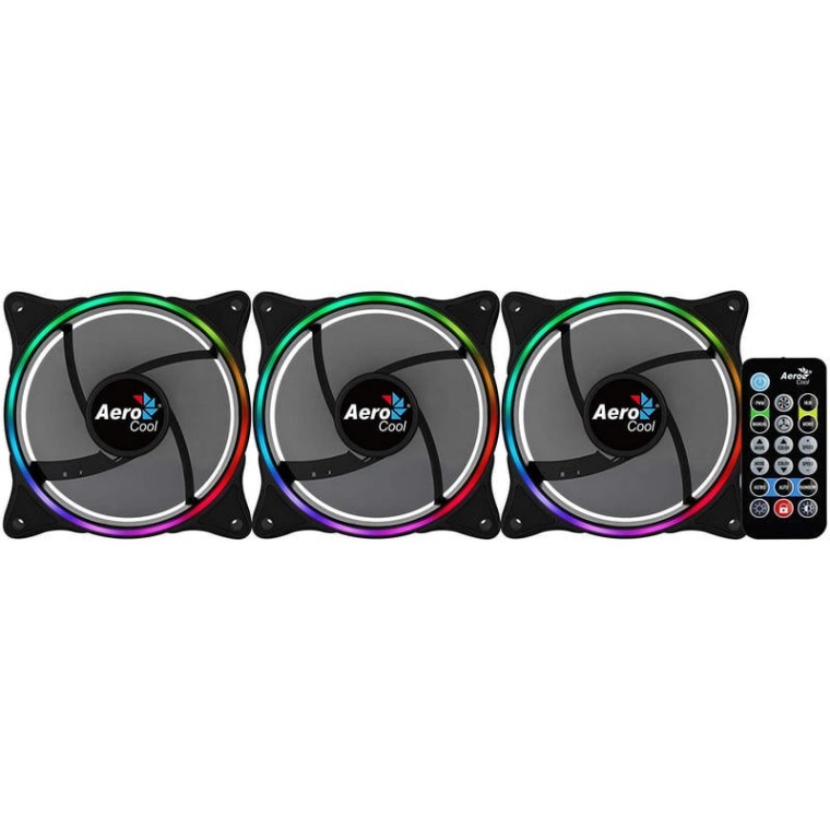 AeroCool Eclipse 12 Pro ARGB Pack 3 Ventiladores 120mm + H66F HUB + Control Remoto