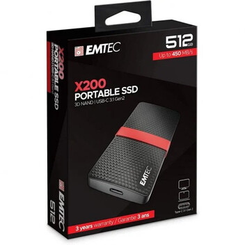 Emtec X200 SSD 512GB USB-C/3.1 Emtec X200 SSD 512GB USB-C/3.1