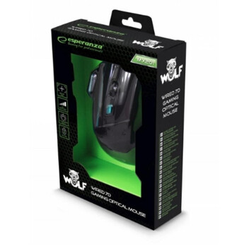 Ratón Esperanza EGM201B Gaming USB 2400 DPI Negro Azul Iluminado 7 Botones