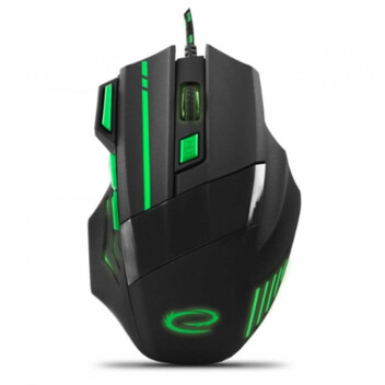 Ratón Esperanza EGM201G USB 2400 DPI Negro Verde Iluminación 7 Botones