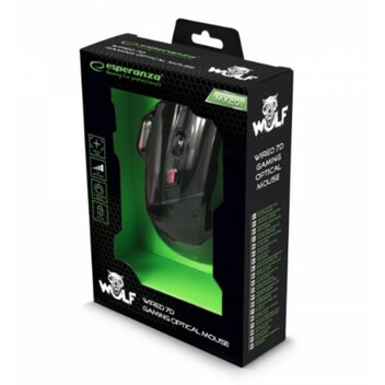 Ratón Esperanza EGM201R USB 2400 DPI Negro Rojo 7 Botones Iluminado