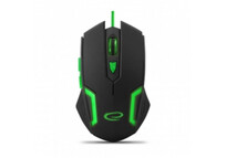 Ratón Esperanza MX205 Fighter USB 2400DPI Negro Verde Iluminación Ergonomía