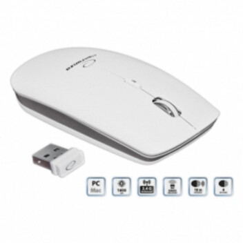 Ratón Esperanza EM120W Inalámbrico 2400DPI Gris Blanco Rueda 4 Botones