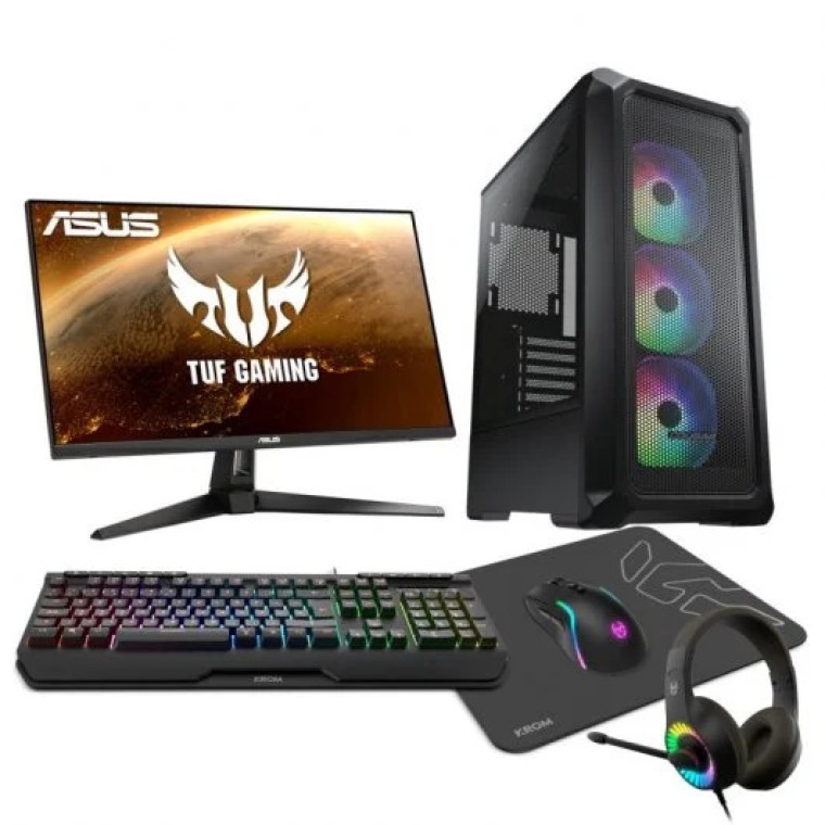 Epical-Q Pack Gplus54 AMD Ryzen 5 5600/16GB/1TB SSD/RTX 4060 + Monitor 24" FHD 165Hz + Combo Gaming