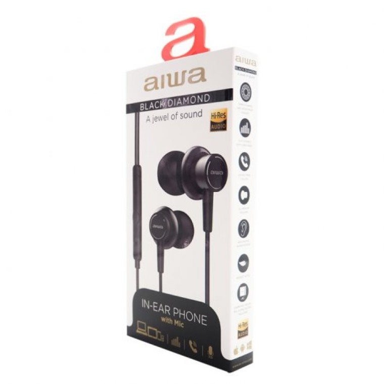 Aiwa ESTM-500BK Auriculares Intrauditivos Negros