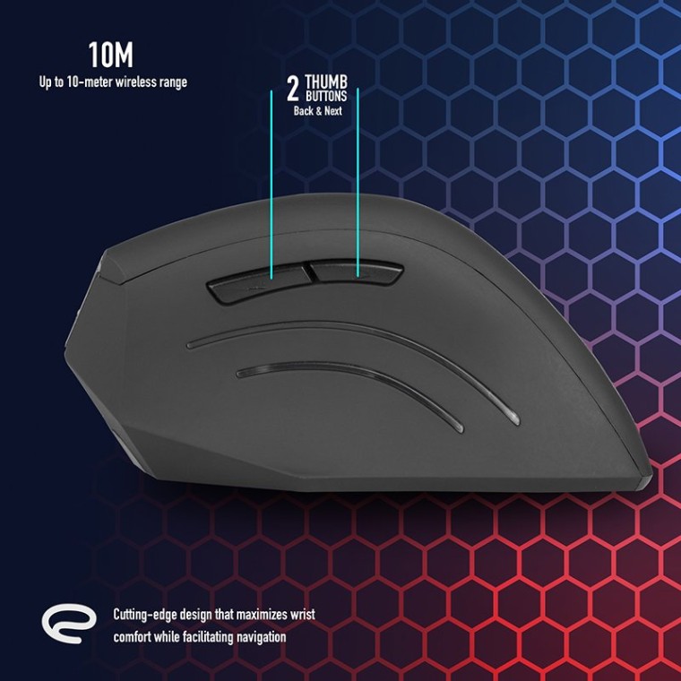 NGS Evo Zen Ratón Ergonómico Vertical Inalámbrico 1600DPI