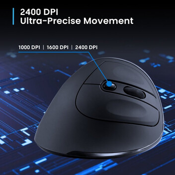 Ratón Ewent inalámbrico 2400 DPI vertical ergonómico 6 botones revestimiento goma Ratón Ewent inalámbrico 2400 DPI vertical ergonómico 6 botones revestimiento goma