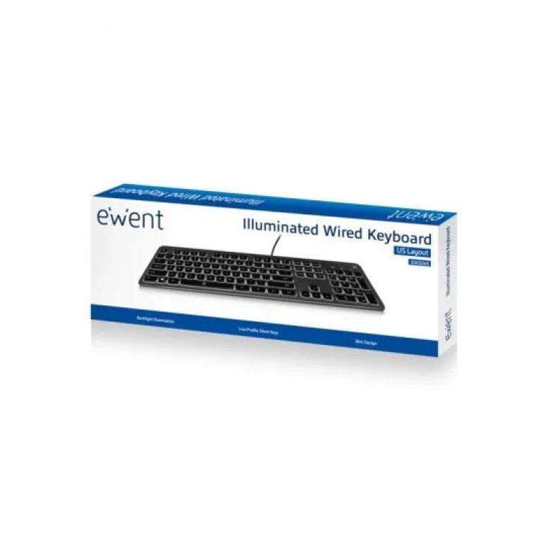 Ewent EW3269 Teclado Compacto Retroiluminado USB Negro