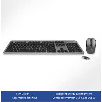 Ewent EW3272 Combo Teclado Inalámbrico + Ratón Gris/Negro Ewent EW3272 Combo Teclado Inalámbrico + Ratón Gris/Negro