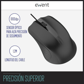 Ewent Ew3300 Ratón Óptico USB 1000 DPI Negro Ewent Ew3300 Ratón Óptico USB 1000 DPI Negro
