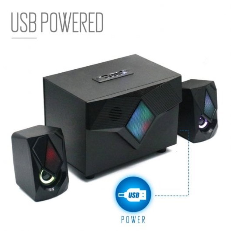 Ewent Altavoces Gaming 2.1 con Bluetooth/Radio FM/Lector Multimedia USB/AUX/SD