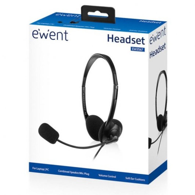 Ewent EW3567 Auriculares con Micrófono Negros